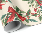 Papier Cadeau Papier de Noël traditionnel/classique (Coin rond)