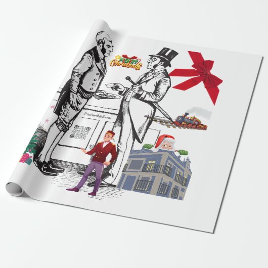 Papier Cadeau Papier de Noël victorien de l'âge doré 🎄 (Déroulé)