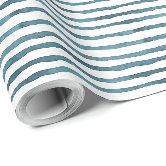 Papier Cadeau Papier de rayure bleue (Coin rond)