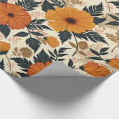 Papier Cadeau Papier de recouvrement de géométrie florale en gra (Coin)