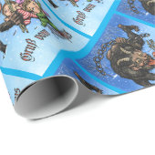 Papier Cadeau Papier de recouvrement de Krampus (Coin rond)