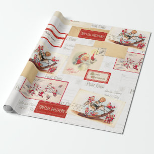 Papier Cadeau Papier de recouvrement de la carte postale Vintage