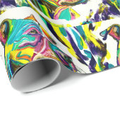 Papier Cadeau Papier de recouvrement de Pitbull (Coin rond)