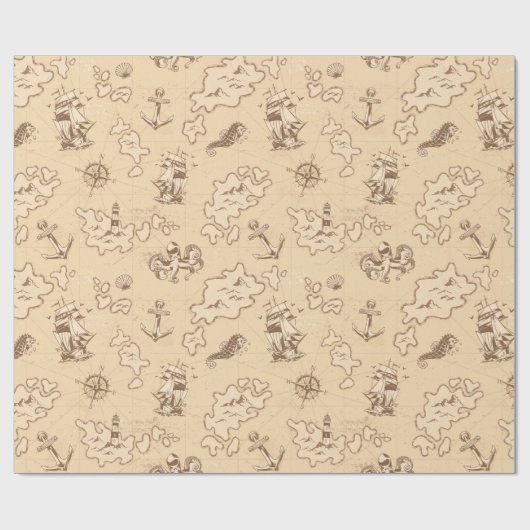 Papier Cadeau Papier de recouvrement nautique (Plat)