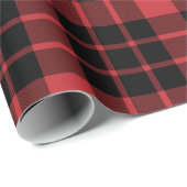 Papier Cadeau Papier de recouvrement noir et rouge foncé (Coin rond)