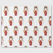 Papier Cadeau Papier de recouvrement - Princesse guerrière vikin (Plat)