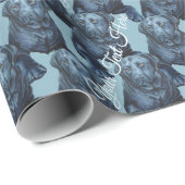 Papier Cadeau Papier de récupération Labrador Black Lab Wrapper (Coin rond)