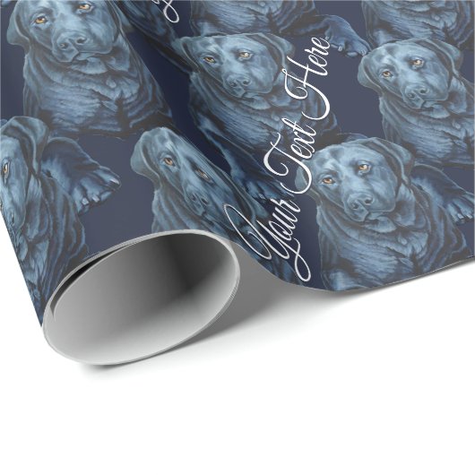 Papier Cadeau Papier de récupération Labrador Black Lab Wrapper  (Coin rond)