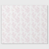 Papier Cadeau Papier de Soie Rose Fleurie et Oiseaux pour Enterr (Plat)