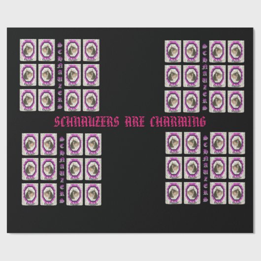 Papier Cadeau Papier de Wrpping de Schnauzer (Plat)