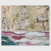 Papier Cadeau papier déchiré lapin (Plat)