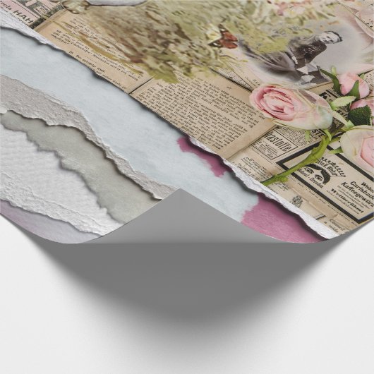 Papier Cadeau papier déchiré lapin (Coin)