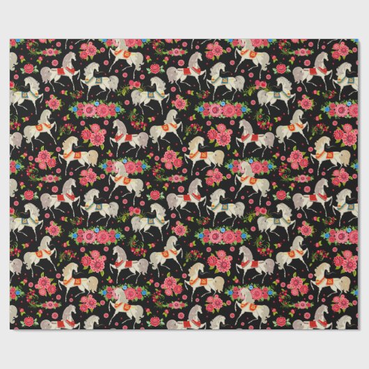 Papier Cadeau Papier décoratif à envelopper pour chevaux (Plat)