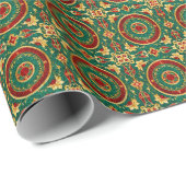 Papier Cadeau Papier décoratif de Noël Floral (Coin rond)