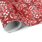 Papier Cadeau Papier décoratif Motif rouge (Coin rond)