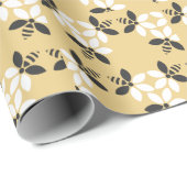 Papier Cadeau Papier d'écorce pour l'apiculture à la fleur de mi (Coin rond)