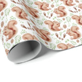 Papier Cadeau Papier d'écureuil (Coin rond)