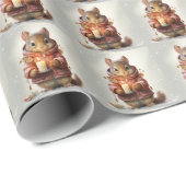 Papier Cadeau Papier d'écureuil de Noël (Coin rond)