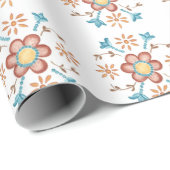 Papier Cadeau Papier d'emballage 1 de Rosemaling (Coin rond)