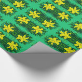 Papier Cadeau papier d'emballage à fleurs vertes (Coin)