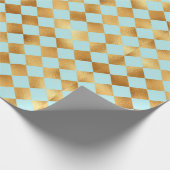 Papier Cadeau papier d'emballage à la menthe de diamant et faux  (Coin)