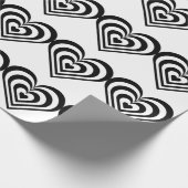 Papier Cadeau Papier d'emballage à motif cœur noir et blanc (Coin)