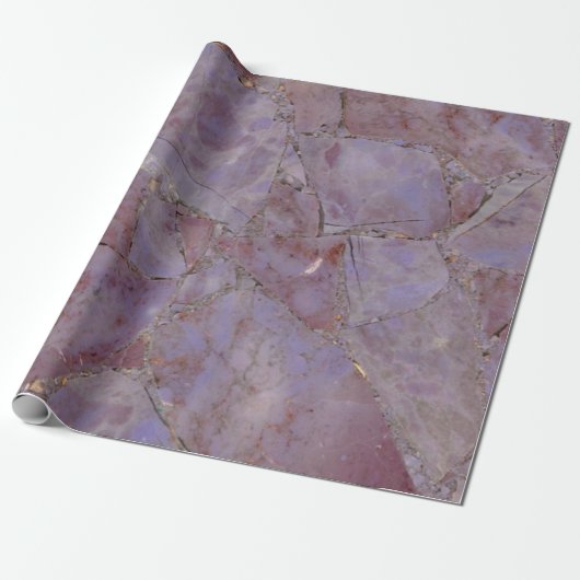 Papier Cadeau Papier d'emballage à motif marbré jade violet (Déroulé)