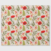 Papier Cadeau Papier d'emballage à motifs floraux (Plat)