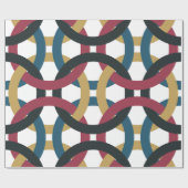 Papier Cadeau Papier d'emballage à noeuds de cercle rétro (Plat)