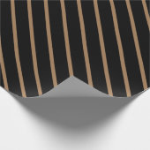 Papier Cadeau Papier d'emballage à rayures or et noir (Coin)