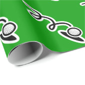 Papier Cadeau Papier d'emballage à thème de golf (Coin rond)