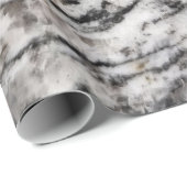 Papier Cadeau Papier d'emballage Abstrait blanc et noir taches (Coin rond)