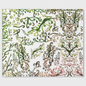 Papier Cadeau Papier d'emballage Abstrait botanique (Plat)