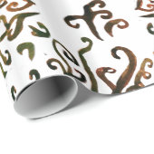 Papier Cadeau Papier d'emballage Abstrait botanique (Coin rond)