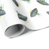 Papier Cadeau Papier d'emballage Alien Invader blanc (Coin rond)