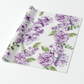 Papier Cadeau Papier d'emballage - Aquarelle Motif Floral