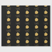 Papier Cadeau Papier d'emballage arabe de fleurs d'or du Ramadan (Plat)