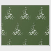 Papier Cadeau Papier d'emballage arrière - plan vert arbre blanc (Plat)