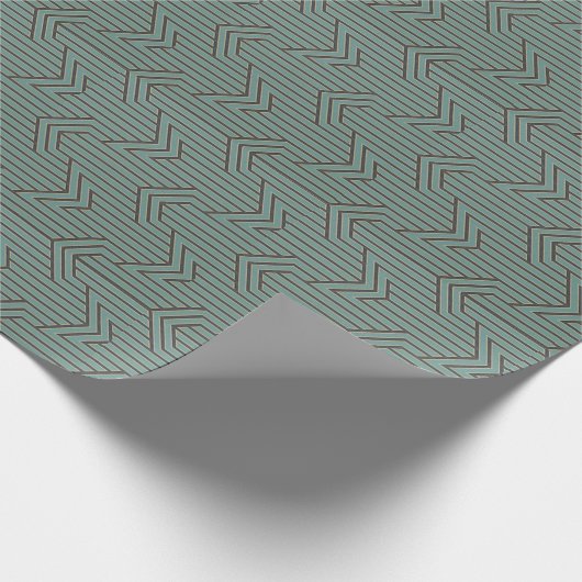 Papier Cadeau Papier d'emballage - Art déco noir et vert (Coin)