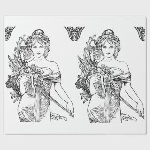 Papier Cadeau Papier d'emballage Art nouveau Alphonse Mucha
