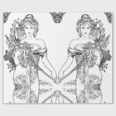 Papier Cadeau Papier d'emballage Art nouveau Alphonse Mucha (Plat)
