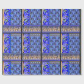 Papier Cadeau Papier d'emballage Art nouveau noir, iris violet (Plat)
