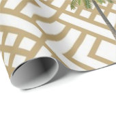 Papier Cadeau Papier d'emballage avec conception géométrique or  (Coin rond)