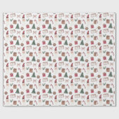 Papier Cadeau Papier d'emballage avec thème de Noël (Plat)