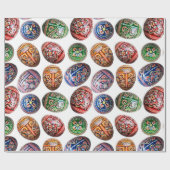 Papier Cadeau papier d'emballage avec un modèle ukrainien d'oeuf (Plat)