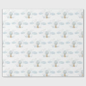 Papier Cadeau Papier d'emballage baby shower en ballons en peluc (Plat)