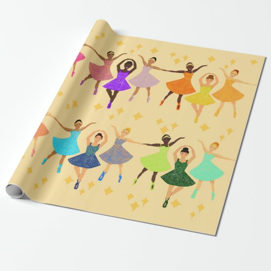 Papier Cadeau Papier d'emballage Ballerina (Déroulé)