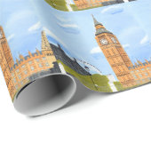 Papier Cadeau Papier d'emballage Big Ben de Londres (Coin rond)