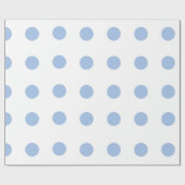Papier Cadeau Papier d'emballage blanc et bleu-clair de point de (Plat)