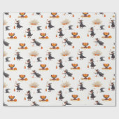 Papier Cadeau Papier d'emballage blanc Halloween (Plat)